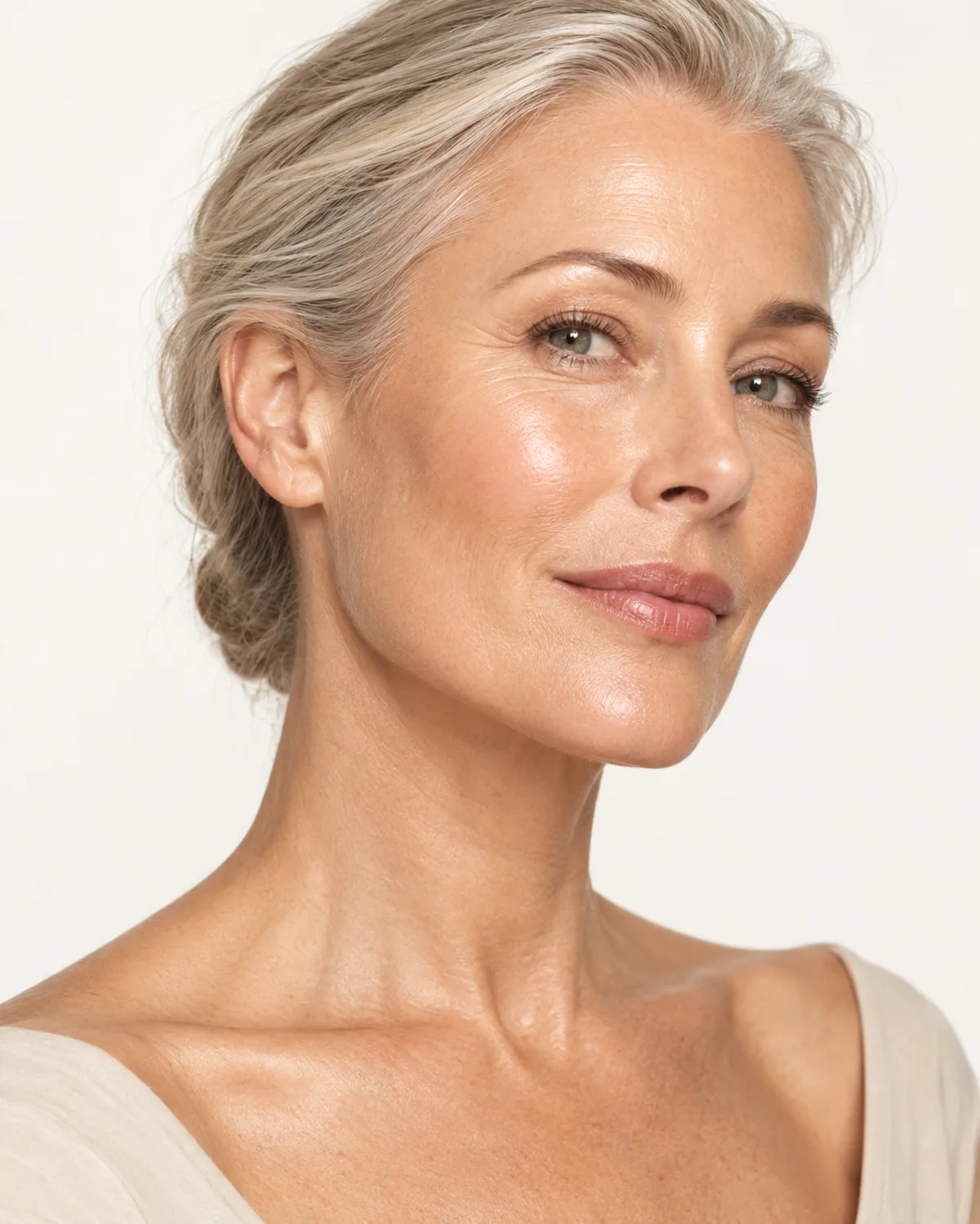 Porträt einer Frau mit natürlicher, leuchtender Haut – Symbolbild zu Facelift-Erfahrungen